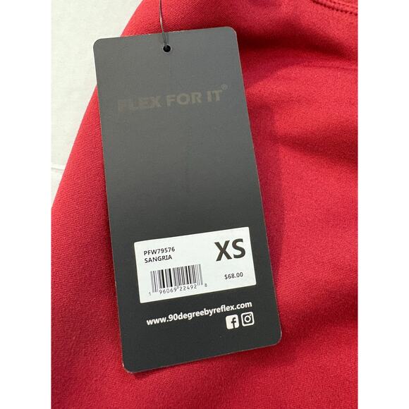 90 Degree by Reflex Women's Polar Fleece Lined Winter Leggings Sangria Red XS - Picture 5 of 5